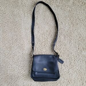 Vintage Coach Legacy Rambler Black Leather Crossbody 9061 Brass Hardware